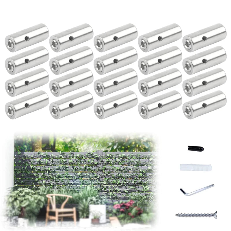 SGYM 20Pcs Grüne Wand Edelstahl Naben Draht Spalier Kits für Klettern Pflanzen Spalier Draht Naben für 3mm draht Seil Kabel