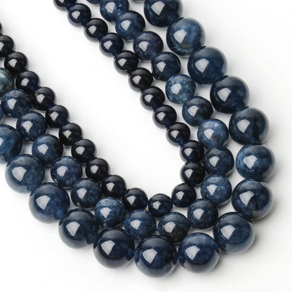 6/8/10mm Naturstein Saphir Farbe Jade Perlen blau runde lose Perlen für Schmuck herstellung liefert DIY Charms Armbänder 15''