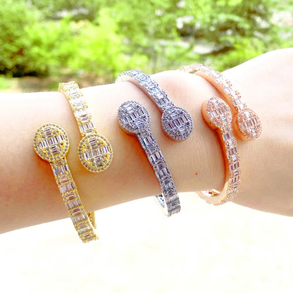 Neue Iced Out Bling Schmetterling Herz Armband Silber Farbe CZ Zirkon Oval Charme Geöffnet Armreif Für Männer Frauen Hiphop Luxus schmuck