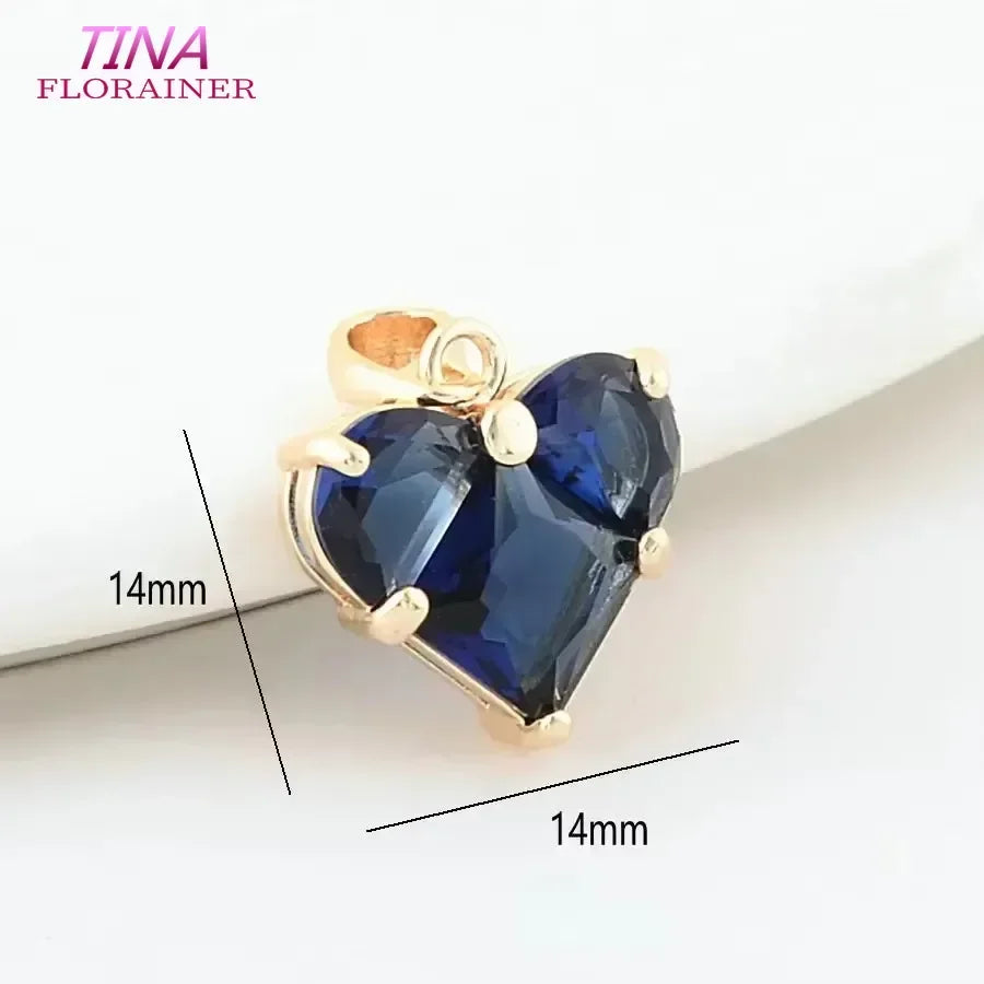 3PCS 14MM 14K Gold Farbe Messing mit Zirkon Herz Halskette Charms Anhänger Ohrringe Schmuck Machen Liefert Zubehör