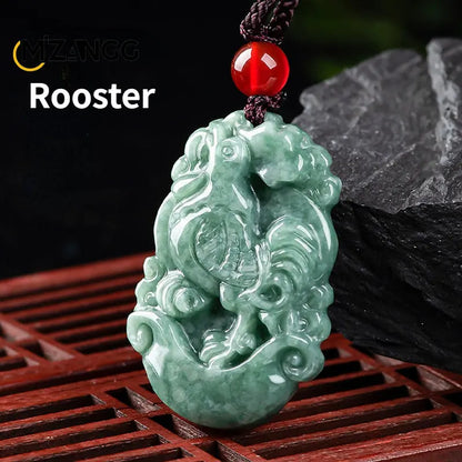 Natürliche eine Ware Jadeit zwölf chinesische Tierkreis Ratte Tiger Anhänger Schmuck hand geschnitzte benutzer definierte Maskottchen Schmuck Jade Halskette Geschenk