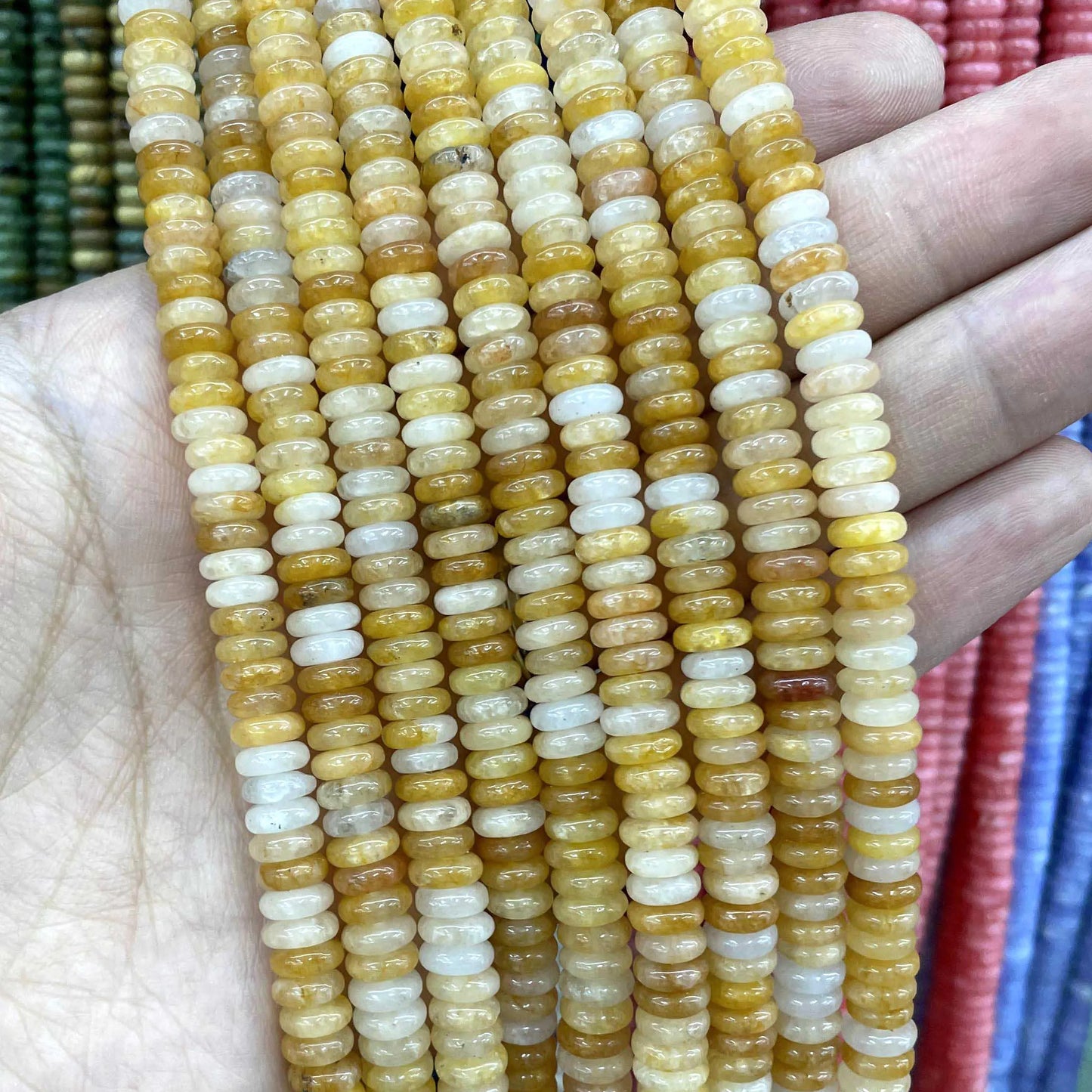 Naturstein Rondelle 2X6mm Türkise Quarz Jaspis Achate Flache Runde Spacer Perlen für Schmuckherstellung DIY Armband Zubehör