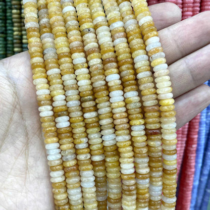 Naturstein Rondelle 2X6mm Türkise Quarz Jaspis Achate Flache Runde Spacer Perlen für Schmuckherstellung DIY Armband Zubehör