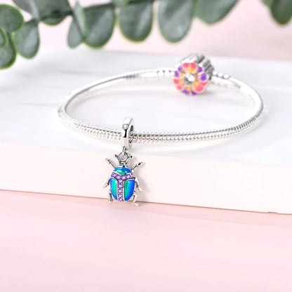 Blaue Serie aus 925er-Sterlingsilber, Eule, Schmetterling, Piratenschiff, Auto, Käfer, Clogs, Charm, passend für DIY-Armbänder, Halsketten, lustige passende Geschenke