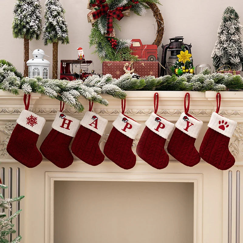 Roter Hut, Buchstabe, Weihnachtssocken, Navidad, Natal, Weihnachtsbaum, Strumpf, Ornament, Geschenk, Stricken, Schneeflocke, Weihnachtsdekoration 2024