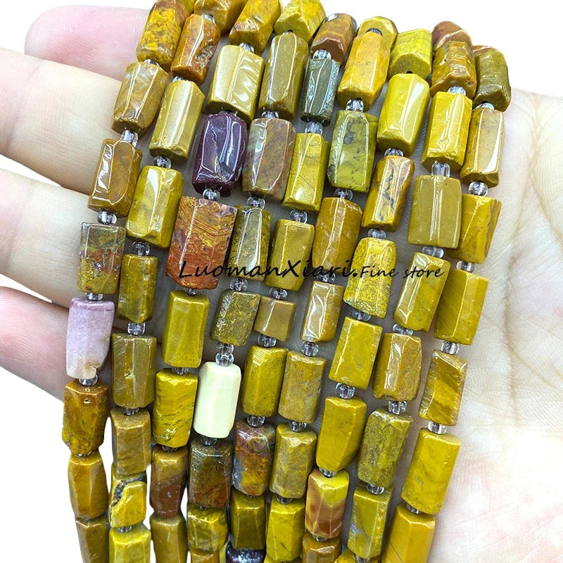8x12mm Naturstein Grüner Malachit Unregelmäßiger Zylinder Lose Distanzperlen für Schmuckherstellung Diy Armband Charms Zubehör