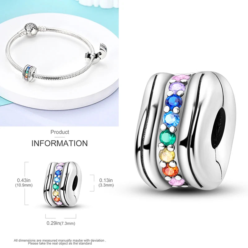 Katze Schmetterling Gänseblümchen CZ Pave Clip Charms Positionierung Schnalle 925 Sterling Silber Silikon Spacer Perlen passen Original Racelet DIY