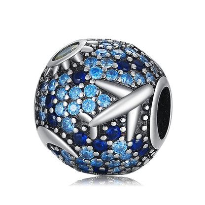 Blaue Serie 925 Sterling Silber Eidechsen-Herz Roboter Kaffee Mit Blumen Charms Passend für DIY Armband Halskette Casual Party Geschenke