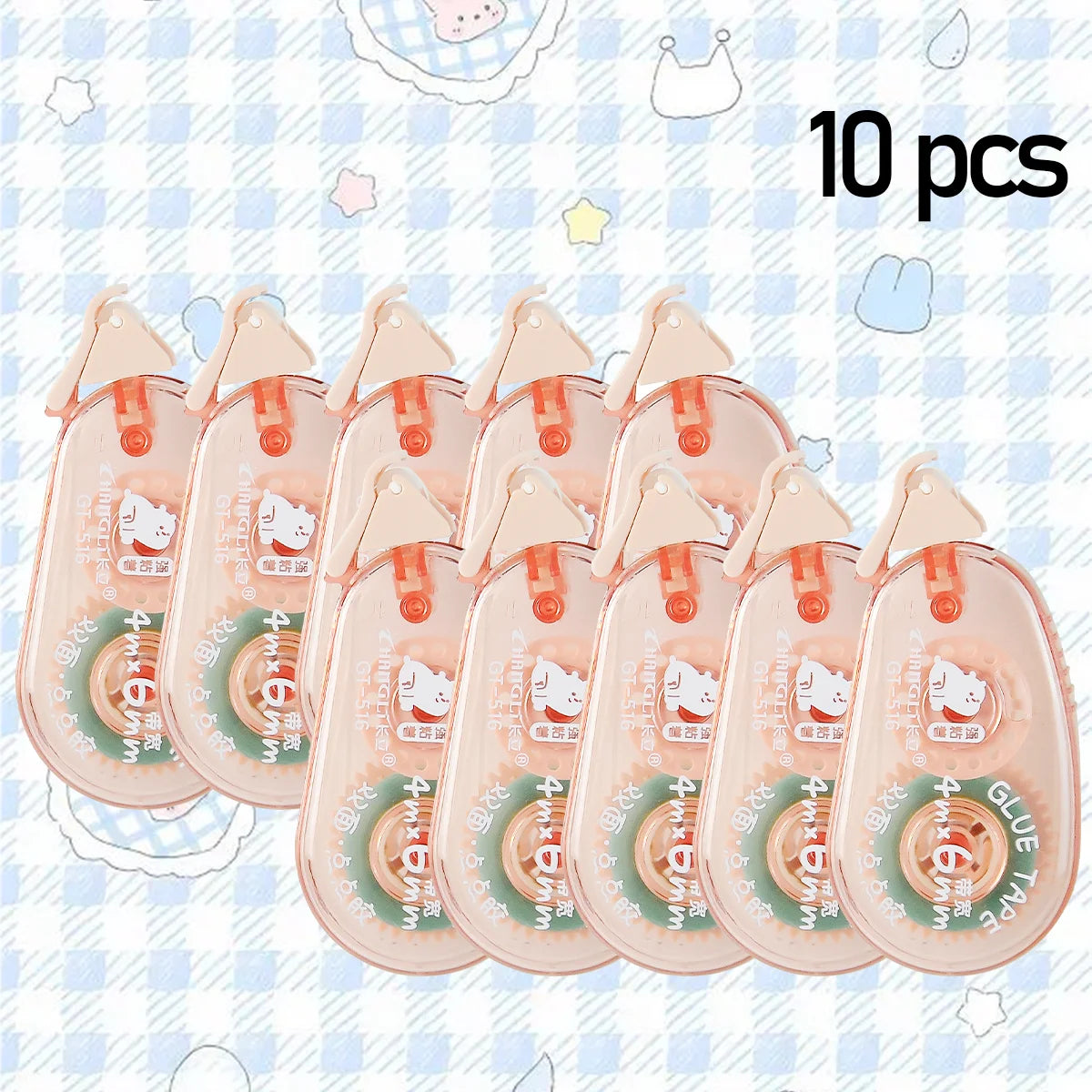 WQN-10PCS Süßes doppelseitiges Klebeband mit Punktpads für Scrapbooking, Basteldekoration, Büro- und Schulbedarf, Schreibwaren