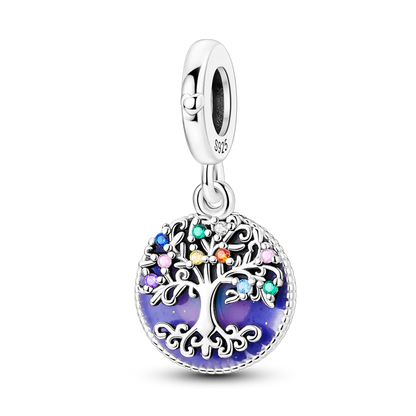 Charms aus 925er-Sterlingsilber, Baum des Lebens, Perlen, Kürbiskopf, Liebesherz, baumelnd, passend für Original-Armbänder, Halsketten, DIY-Modeschmuck