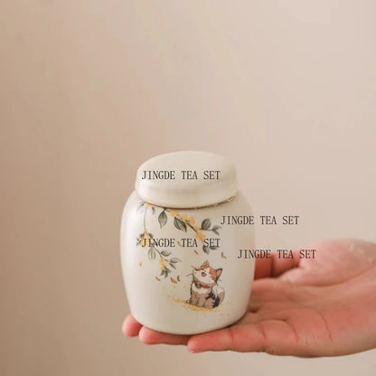 7 x 8.5 cm Ceramic Urns for Human Ashes, Small Seal, Pet Memorial, High-Quality Funeral Accessories