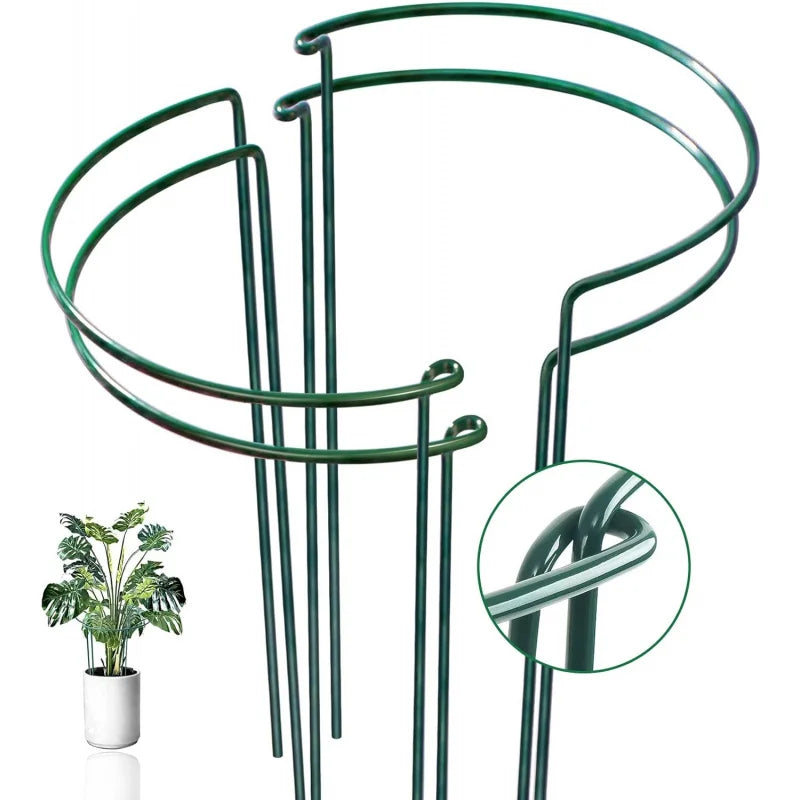 35 cm Metall-Halbkreis-Pflanzengitter, 6-12 Stück, für den Innenbereich, zur Befestigung von Pfingstrosen, grünen Radieschen und Topfpflanzen, Garten-Kletterstütze