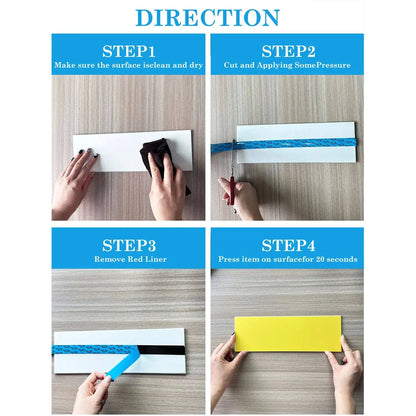 3 m starkes doppelseitiges Klebeband, Montageband, robustes Schaumstoffband für Zuhause, Büro, Automobil, Dekoration, wasserfestes, superklebriges Klebeband