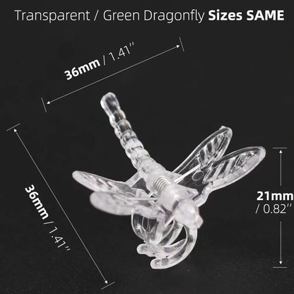 100–10 Stück Garten, transparent/grün, 36 x 36 mm, 4 Klauen, Libellenpflanze, festes Wachstum, Kletterrebe, Blumenstiele, dekorative Dekoration