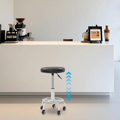 360 °   Drehbarer Barhocker, Bürohocker mit Rollen, Drehstuhl Höhenverstellbar 45-57 cm, Tragfähigkeit 150 kg