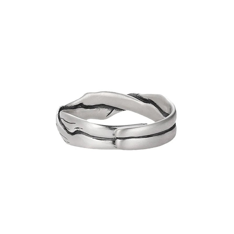 Vintage Kiefer Zypresse Baum Muster Ring Männlichen Schmuck Einstellbar Trendy 925 Silber Ring Für Männer Zeigefinger Zubehör