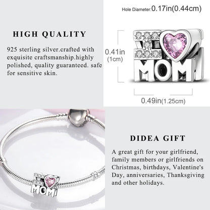 Neue 2025 925 Sterling Silber Charms Perlen Liebe Herz Rosa Original Charm Anhänger Fit Charm Armbänder DIY Schmuck Geburtstag Geschenk
