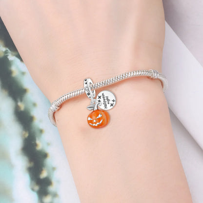 Heißer Verkauf 925er Sterlingsilber Schlitten- und Schneemann-Perlen und Kürbiskopf-Anhänger, passend für Armbänder, Weihnachts- und Halloween-Geschenke