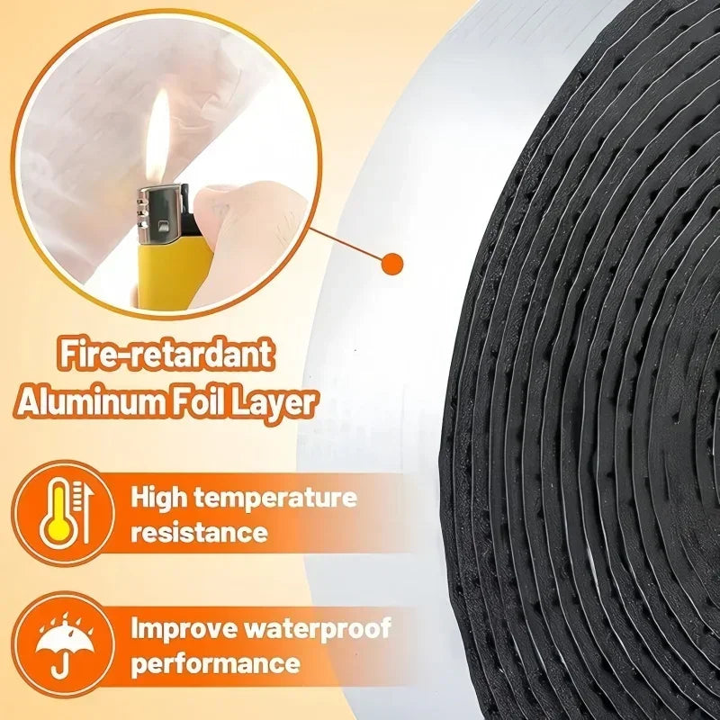 10M Foliertes Fiberglas Rohr Isolierung Wrap Band Selbstklebende Wasser Rohr Wrap Isolierung Hülse Für Outdoor Indoor Rohr Hülse