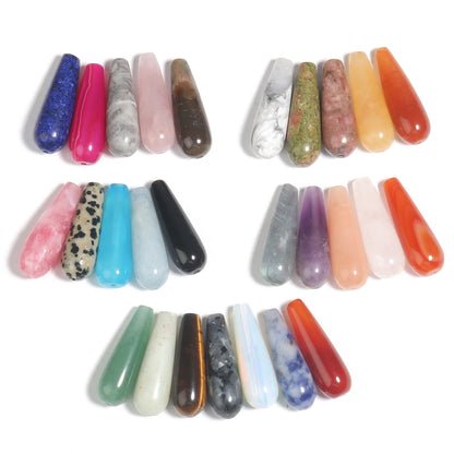 2 Stück Charme Wasser tropfenform Perlen 10x30mm Chalcedon Achate Howlite lose Spacer Perlen für Schmuck machen DIY Armband Ohrringe