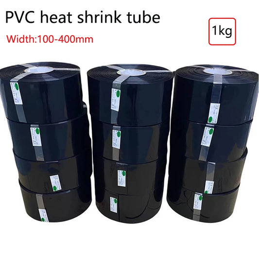 1 kg schwarzer PVC-Schrumpfschlauch 18650/21700/26650/32650 Batterie-Schrumpffolie, schwarze Isolierung, Schrumpfschlauch, Schrumpffolie