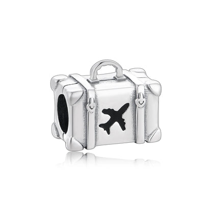 Funkelnde Edelsteinperlen aus 925er-Sterlingsilber mit eingelegten Edelsteinen und baumelnder Charm mit unendlichem Knoten, passend für Schlangenarmband, Boutique-Halskette, schönes Geschenk