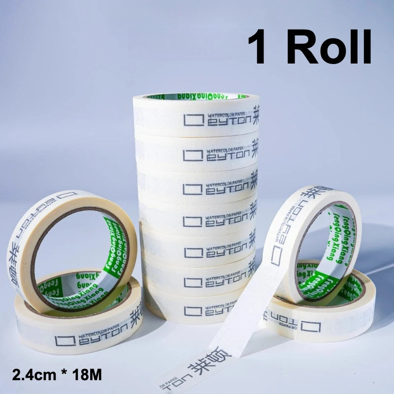 LEYTON Abdeckband, 2,4 cm, 18 m, Aquarell, Skizzieren, Kunst, Student, spezielles Klebeband, Malerei, Handriss, nicht abfärbendes Klebeband