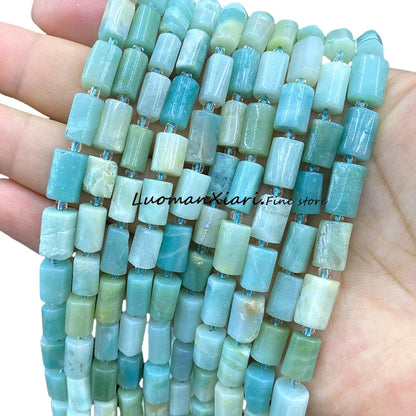 8x12mm Naturstein Grüner Malachit Unregelmäßiger Zylinder Lose Distanzperlen für Schmuckherstellung Diy Armband Charms Zubehör