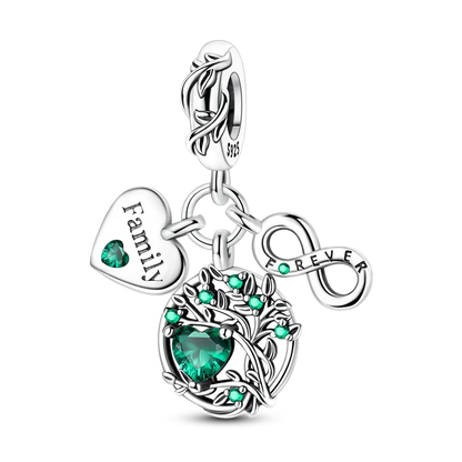 Anhänger aus 925er-Sterlingsilber, grüne Serie, Blumenbaum, Apfel-Anhänger, DIY, feine Perlen, passend für Original-Charms-Armbänder, Damenschmuck, Diy