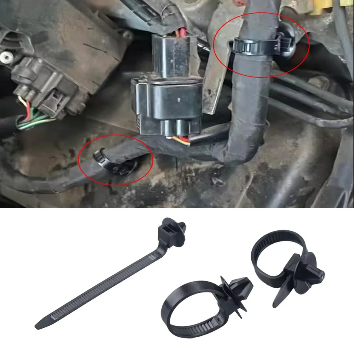 PINMOAP Kabelbinder für Kfz-Druckkabelbinder, schwarze Nylon-Kabelbinder, selbstsichernde Mehrzweck-Kabelbinder zum Bündeln von Innenrädern