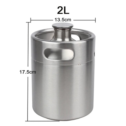 Neuer Mini-Bierfass, einwandiger Bierkräuter, nachfüllbar, tragbar, zum Basteln von Getränken, Kombucha, Nitro-Kaffee-Seltzer, 2 l/3,6 l/4 l/5 l, SS304