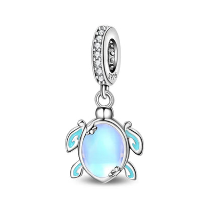 Beliebter Charm-Anhänger aus 925er-Sterlingsilber mit Delfin, sicherer Kette, Muschel und Qualle, passend für Armbänder, exquisites Strandparty-Geschenk