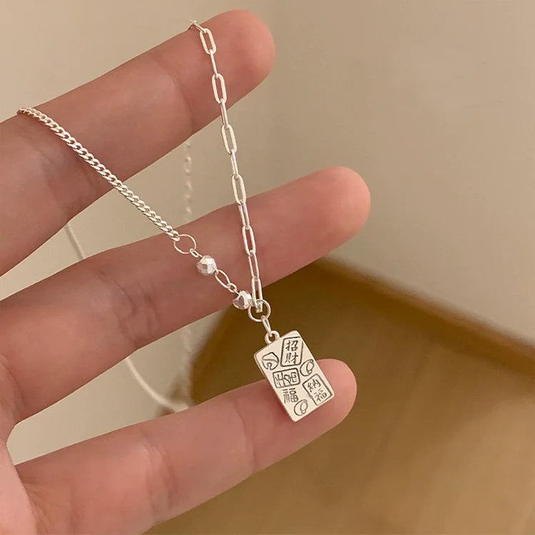 VENTFILLE 925 Sterling Silber Perle Geometrie Halskette für Frauen Mädchen Koreanische Design Vielseitig Halsband Schmuck Dropship Großhandel