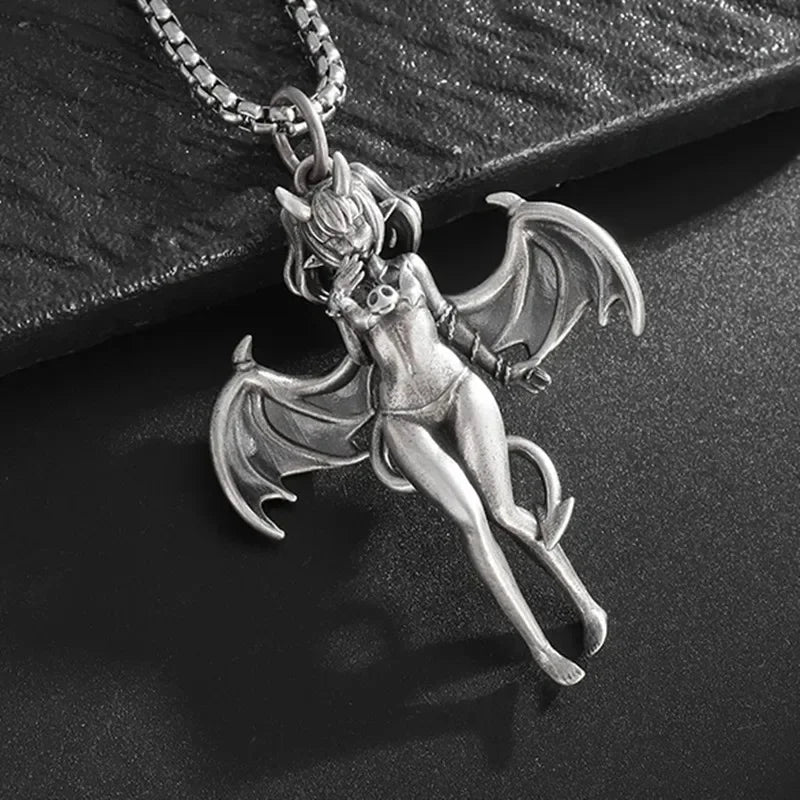 Vintage Gothic Totenkopf Jesus Kreuz Anhänger Halskette Katholischer Schmuck für Männer Punk Religiöse Amulett Halskette