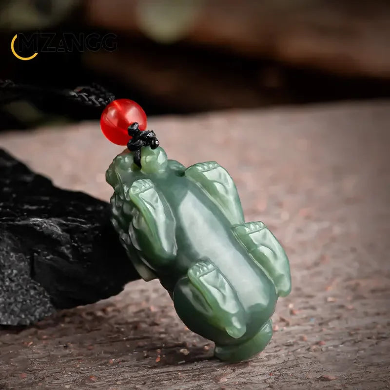 Natürliches altes Material Hetian Jade blaue Jade hand geschnitzte mutige Anhänger Mode Jade ziehen Reichtum Anhänger Männer und Frauen Halskette