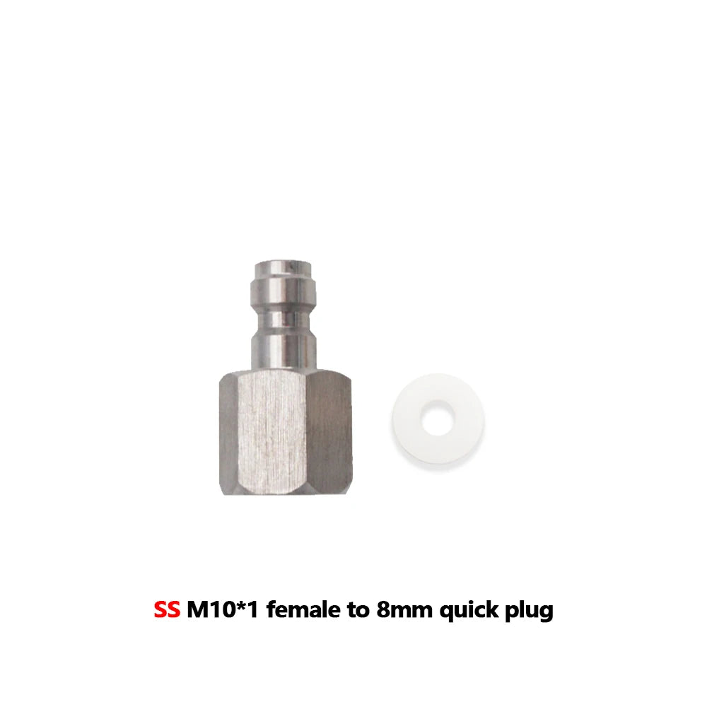 HPA GAS Foster Quick Disconnect AIR CO2 QC02 M10 NPT BSP G1/8" Füllnippel Stecker/Buchse Adapter Kopplerstecker 8mm