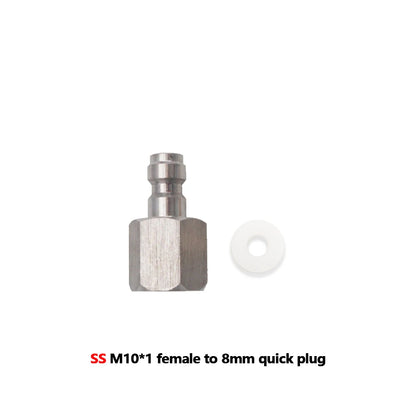 HPA GAS Foster Quick Disconnect AIR CO2 QC02 M10 NPT BSP G1/8" Füllnippel Stecker/Buchse Adapter Kopplerstecker 8mm