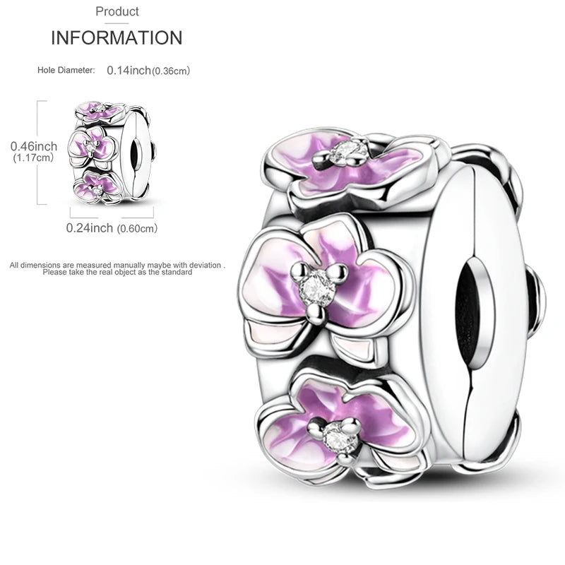 Katze Schmetterling Gänseblümchen CZ Pave Clip Charms Positionierung Schnalle 925 Sterling Silber Silikon Spacer Perlen passen Original Racelet DIY