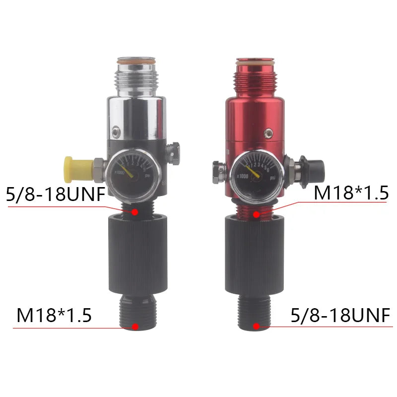 HPA Scuba M18*1.5 zu 5/8-18UNF Schwarz Aluminium Luftflaschenanschluss Konvertierungs-Gewindeadapter Regler CO2 Station Zubehör