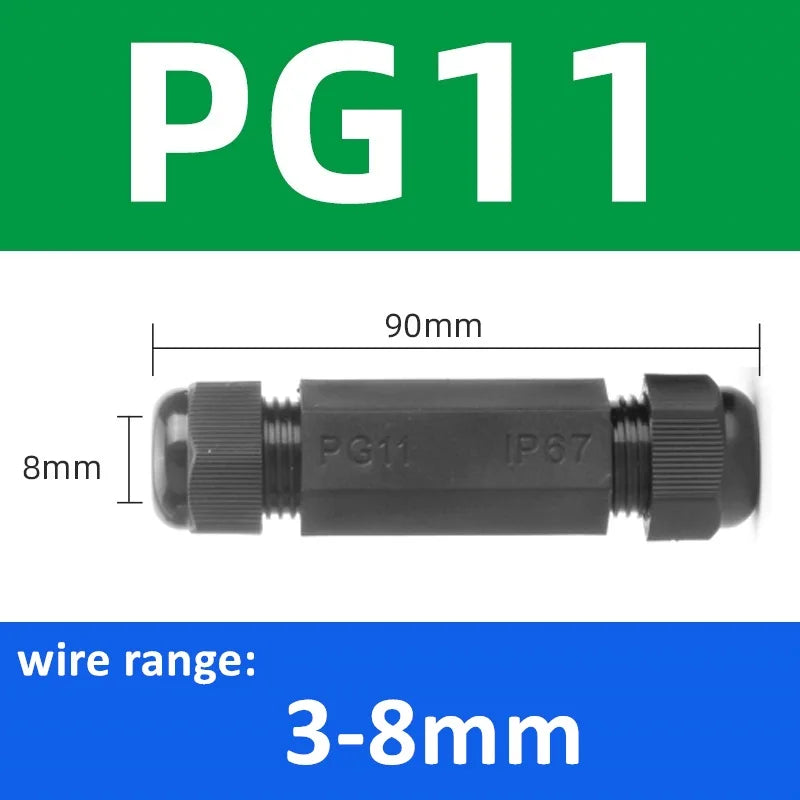PG11 Outdoor Outdoor Kabel Stoßverbindung Doppelkopf Verriegelung Befestigungskopf Pg13,5 Wasserdichte Schutzhülle