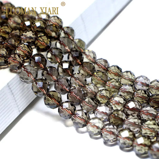 Feiner Naturstein, facettierter Rauchquarz, braun, rund, Edelstein, Abstandsperlen für Schmuckherstellung, DIY-Armband, Halskette, 6/8/10 mm