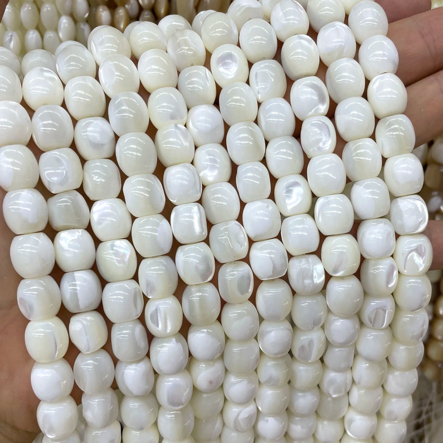 4 6 8 10 MM Natürliche Weiße Perlmutt Mopp Shell Lose Spacer Perlen Für Schmuck Machen DIY Armband halskette Zubehör