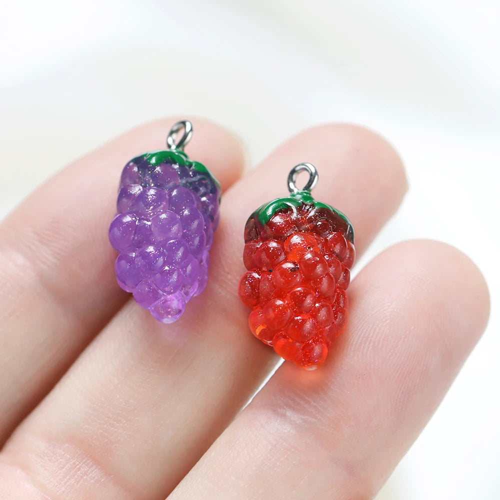 10pcs 12x23mm Trauben harz Charms Anhänger für Ohrringe Halskette Schlüssel bund Charms DIY Schmuck herstellung Zubehör