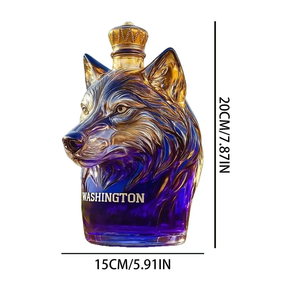 Hundekopf-Whisky-Dekanterflasche, künstlerischer, auslaufsicherer Spirituosenspender für Bourbon Wodka, einzigartige Heimbar-Dekoration und Gespräch