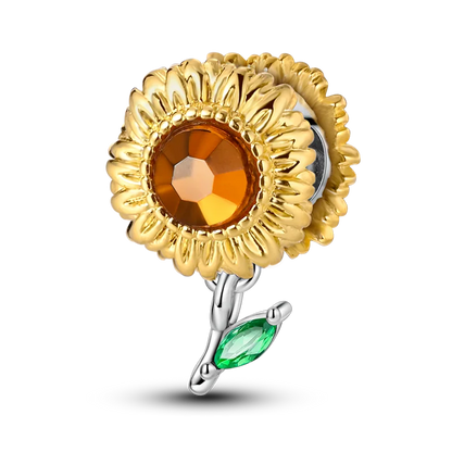 Gold-Serie, DIY-Charms, Original-Charms aus 925er-Sterlingsilber mit eingelegtem Zirkonium, Sonnen- und Leoparden-Anhänger, passend für Armbänder, Schmuck, Geschenkmarkierung