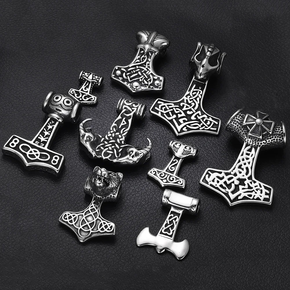 Edelstahl Viking Nordischer Anhänger für Halskette DIY Zubehör Schmuckherstellung Erkenntnisse Männer Charm Supplies Punk Axt