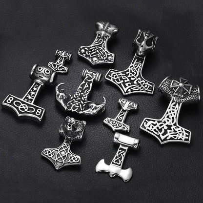 Edelstahl Viking Nordischer Anhänger für Halskette DIY Zubehör Schmuckherstellung Erkenntnisse Männer Charm Supplies Punk Axt