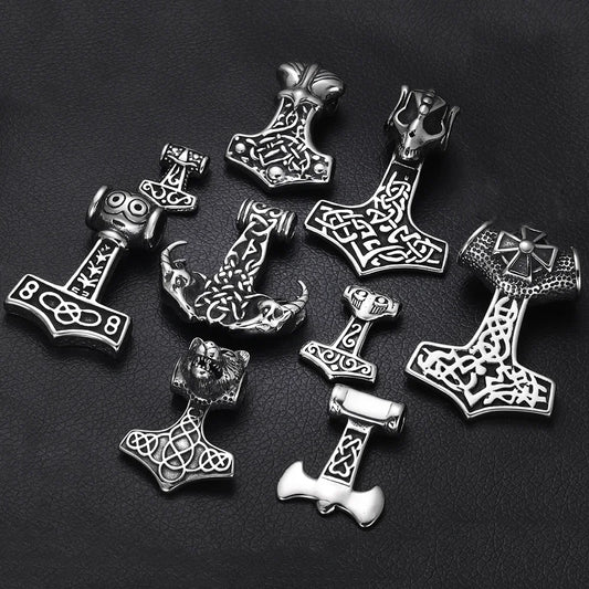 Edelstahl Viking Nordischer Anhänger für Halskette DIY Zubehör Schmuckherstellung Erkenntnisse Männer Charm Supplies Punk Axt
