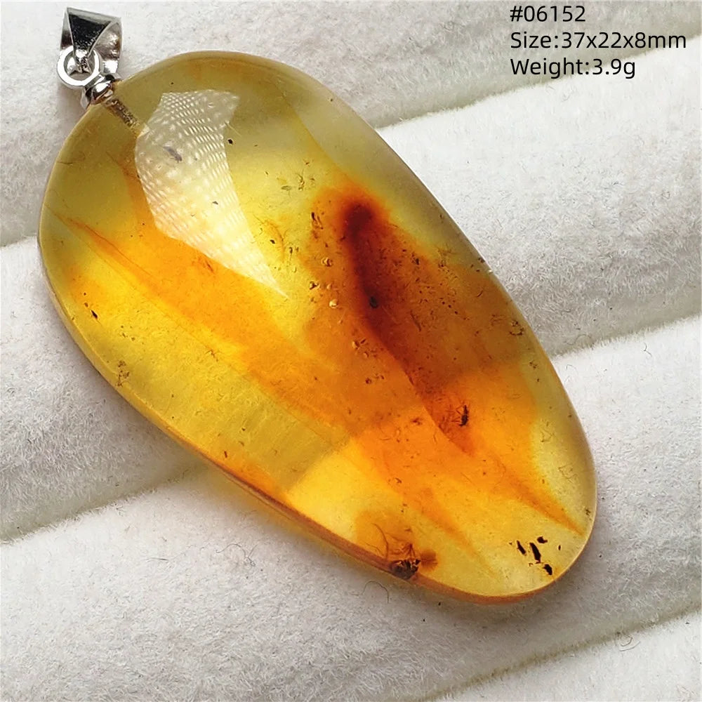 Natürlicher Piebald-Bernstein-Anhänger, gelber Bernstein, 36 x 23 x 14 mm, Edelstein-Anhänger, Halskette, Schmuck, AAAAA