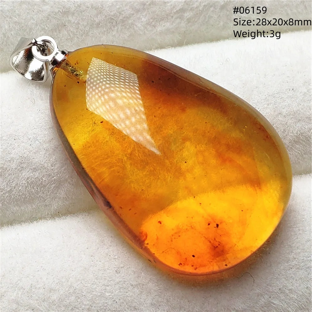 Natürlicher Piebald-Bernstein-Anhänger, gelber Bernstein, 36 x 23 x 14 mm, Edelstein-Anhänger, Halskette, Schmuck, AAAAA